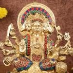 Pure Brass Superfine Panchmukhi Hanuman Blessing Statue 10" | Multicolour Meenakari Stonework | 4.8 kg Finely Detailed | Invoke Divine Blessings | 9" Width, 5" Depth